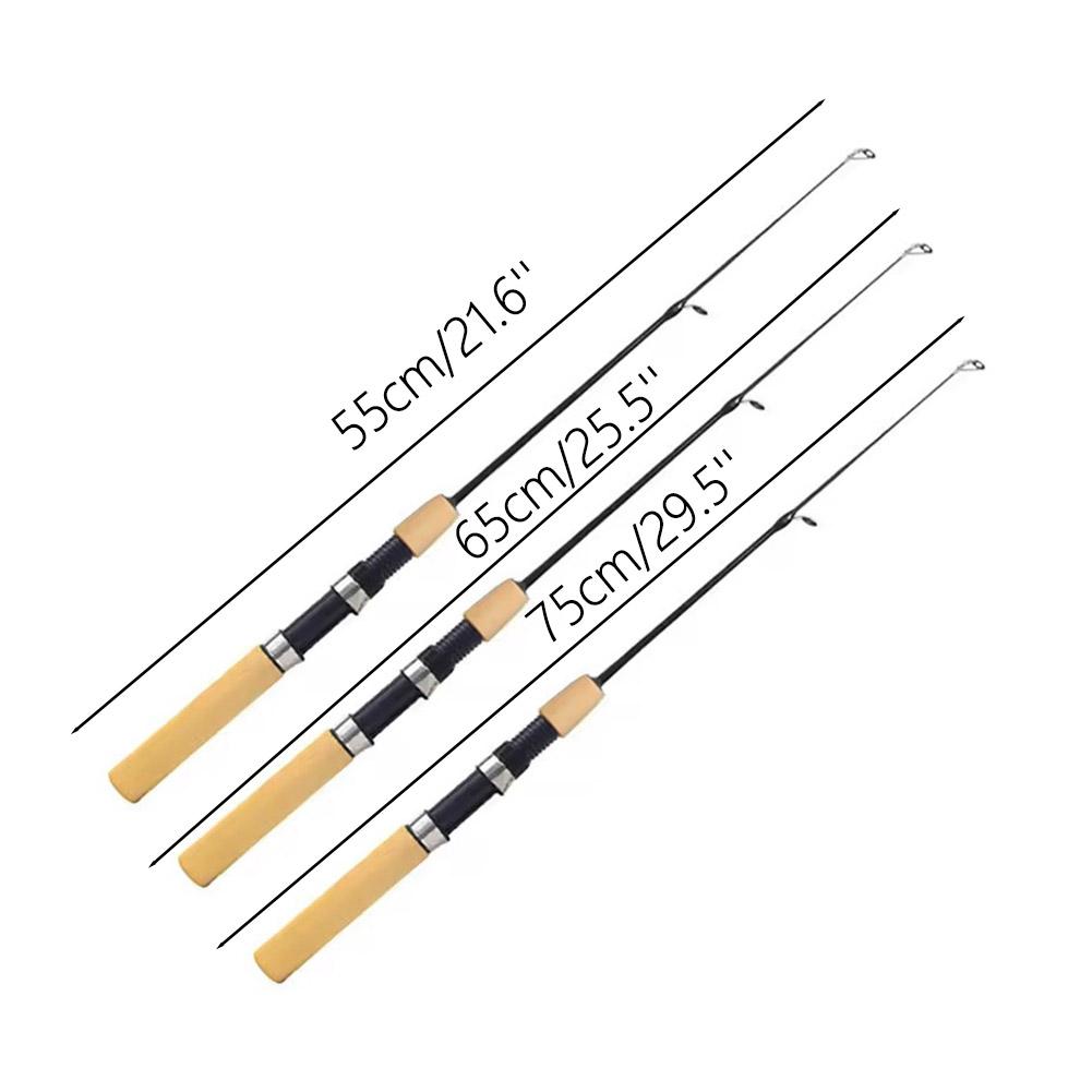 55/65/75cm Ice Fishing Pole Portable Carbon Fish Pole Light Weight River Comfortable Grip Carp Tackle Pesca Fishing Equipment