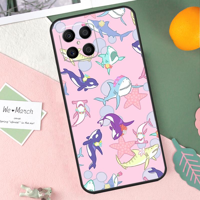 Cartoon Shark Case For Honor 200 Pro 50 70 90 Lite X9b X9a X8b X8a X8 X9 X9c Honor Magic 7 5 6 Pro Cover