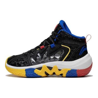 Li Ning Άνετα Αντιολισθητικά Απορροφητικά Κραδασμών Ανθεκτικά Μποτάκια Μπάσκετ Μέσης Αρτοποιίας Παιδικά Αθλητικά Παπούτσια Μαύρα YKBS086-3