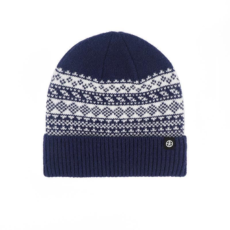 Cold Hat Men's Autumn and Winter Korean Version of Warm Knitted Hat Japanese Versatile Plus Velvet Ear Protection Wool Hat Women's Head Hat