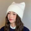 Nouveau Chapeau Chaud en Laine Chapeau Pull Oreilles de Chat pour Femmes Chapeau Tricoté Chapeau en Laine Hiver Chapeaux d'Hiver pour Femmes, Bonnets pour Femmes, Chapeaux pour Femmes Hiver