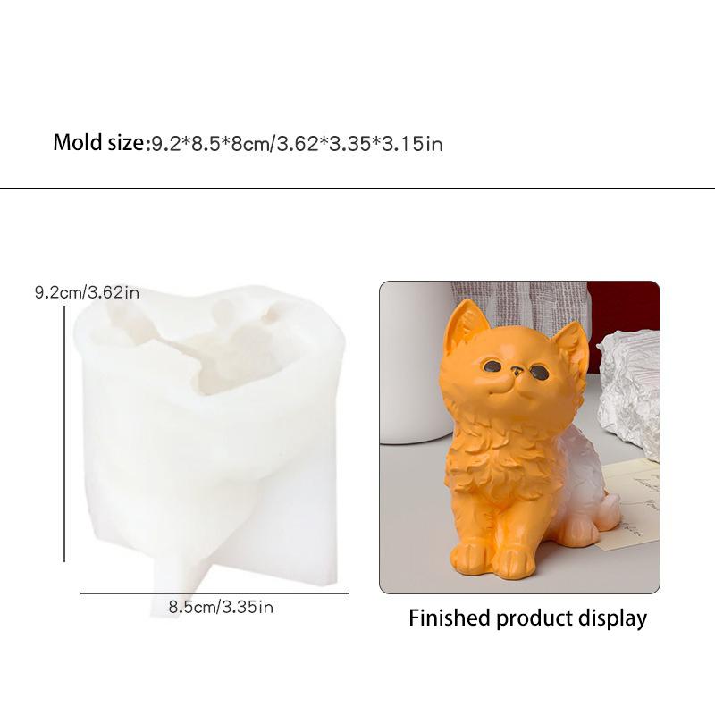 Cute Pet Animal Silicone Candle Mold DIY Kitten Bear Craft Plaster Resin Decoration Handmade Soap Candle Making Supplies