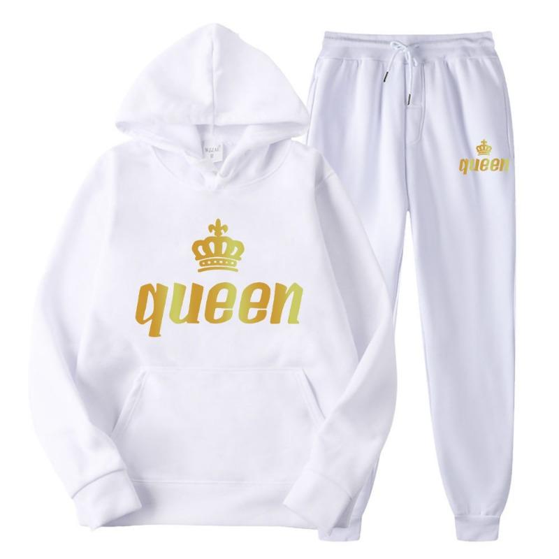 Paar Hoodie Set lässig locker langärmelige Sportbekleidung Fleecejacke Jogginghose Herren Damen Hoodies Kurzarmshirts (Herren)