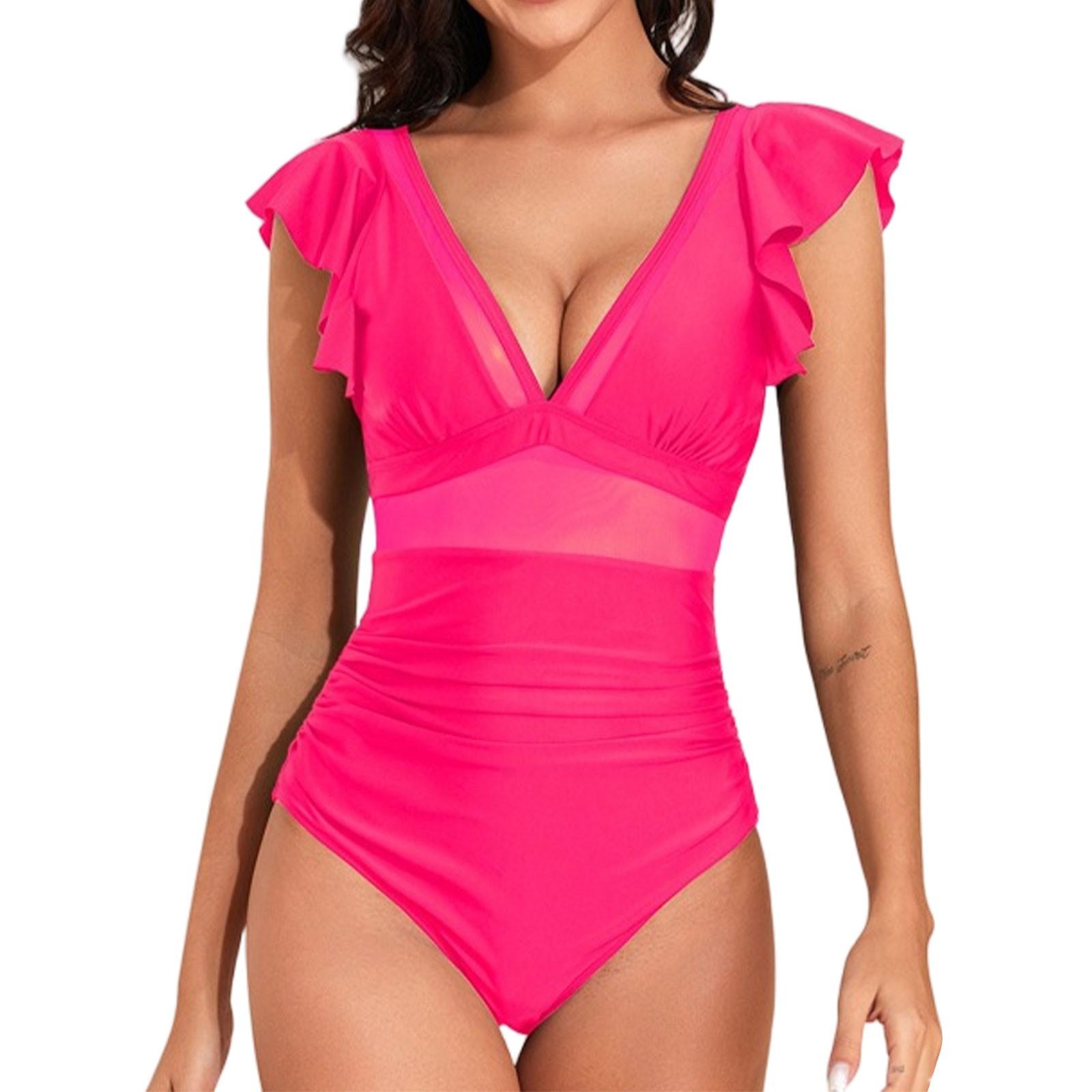 

Женские сплошные купальники Sense Bikini с подкладкой для груди No Steel Bra Swimwear XL розовый