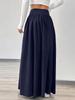 2026 Solid Color High Waist Pleated Skirt: Autumn Drape, Tummy Control, Mid-Length, Casual