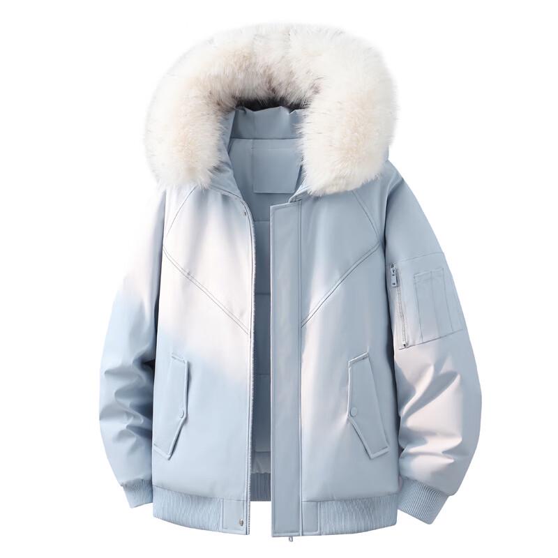 VANCAMEL Men's Winter Fur Collar Hooded Parka Jacket