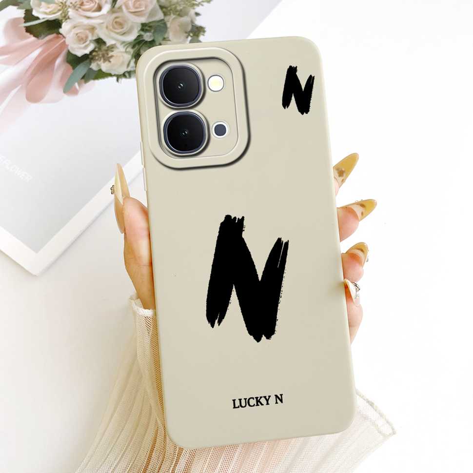 For vivo Y31d 4G V2543 6.75"Case Simple Letter Lucky Silicone Full Protcetion Back Cover For Vivo Y 31d Y31D 4G Phone Cases Capa