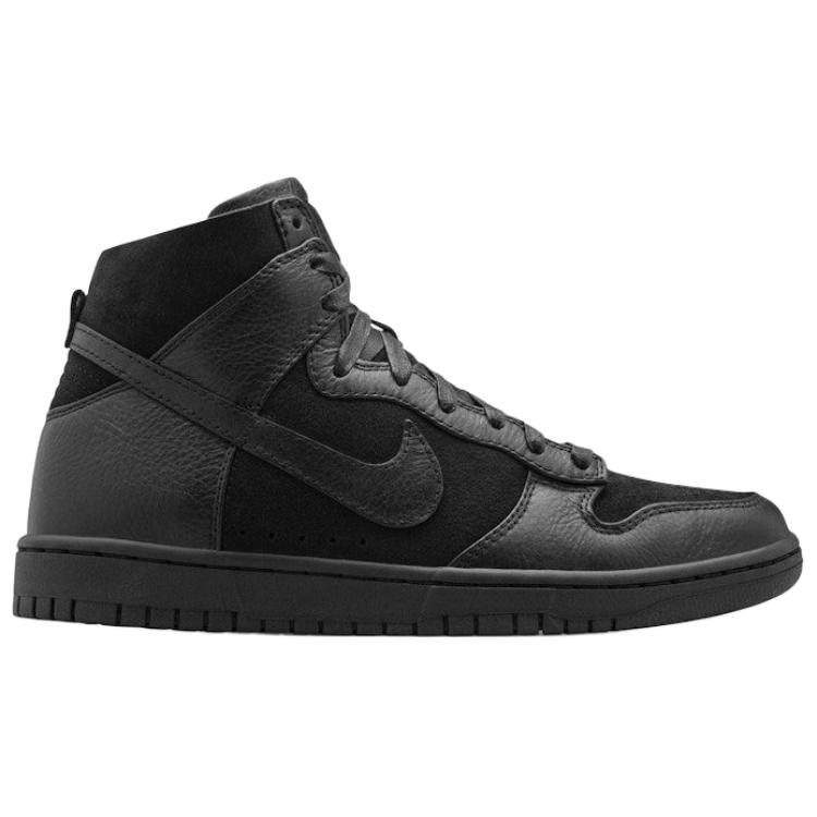 Nike Dunk Slip Resistant Abrasion Resistant High top Skateboard Shoes Unisex Black 744301-001