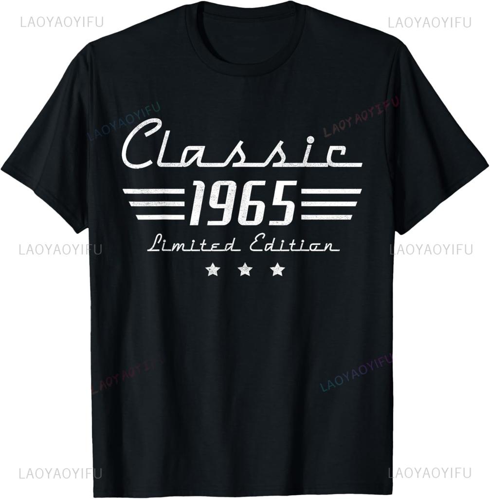 60 Year Old Gifts Unisex Vintage Classic Car 1965 60th Birthday TShirt Short Sleeve Unisex Summer Streetwear Tops Camiseta
