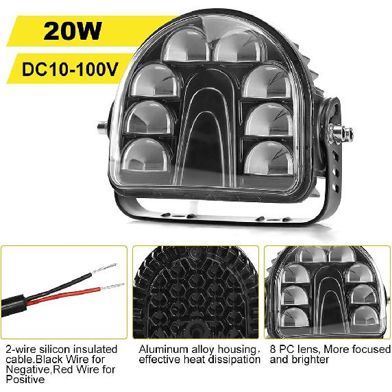 5.4Inch LED Forklift Arch Safety Light Red 25W DC10-80V Arc Zone Safety Lights 1PCS