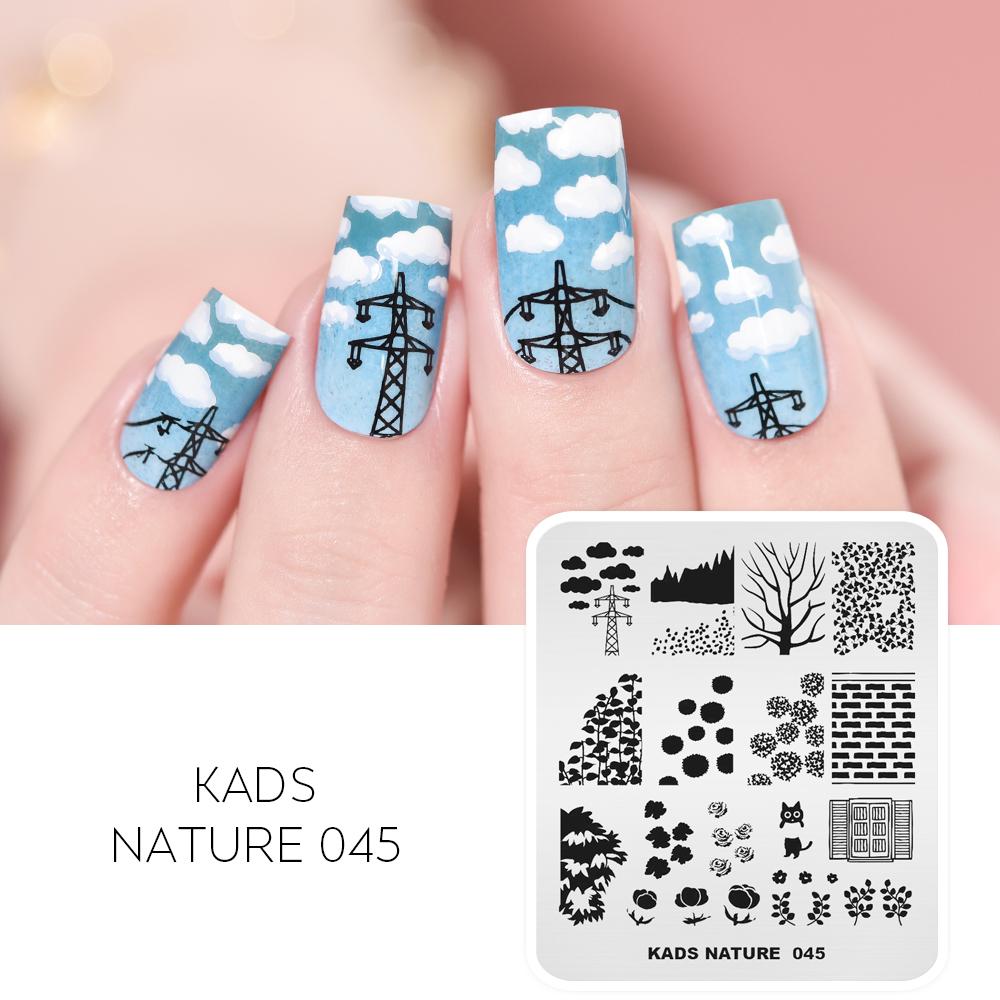 kads Nail Art Stamping Plates 63 Designs Nature Series Nail Template Stencil Plates for Nail Salon