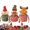 Drawstring Christmas Bags 3piece Cartoon Doll Containers Fabric Christmas Bags For Birthday Kids Holiday Wedding Party Candy
