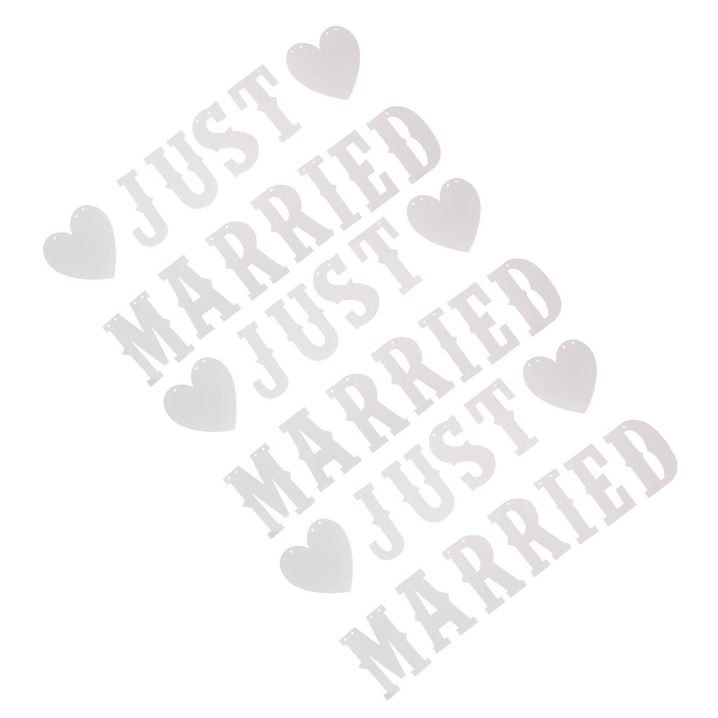 Just Married Banners Multi Purpose Simple Using Cute Design Complete Tools Wedding Decorations Banners for Parties