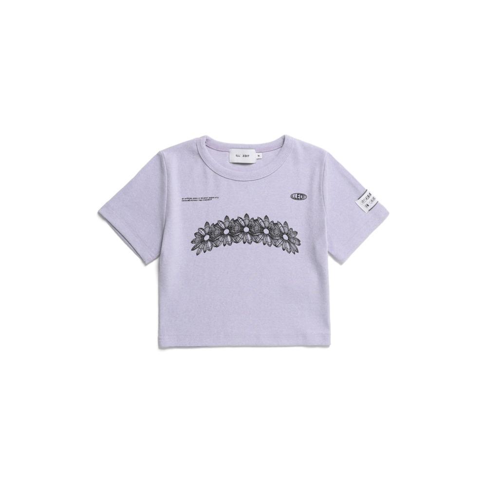 Illedis Flower Artwork Crop Top Lavender Free