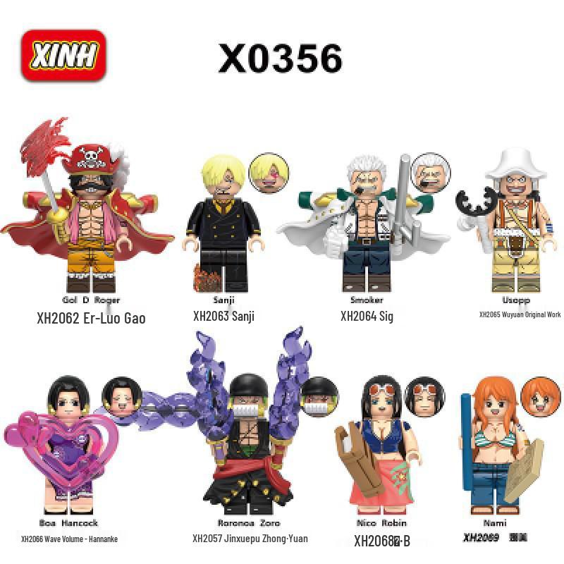Anime Series Pirate Building Blocks Figure Toy - Roger, Zoro, Sanji Model X0356