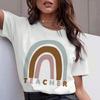 Rainbow Letters Large Size Short Sleeve T-Shirt Wounisex's Tops Rainbow Teacher T-Shirt Summer Fashion Harajuku Style