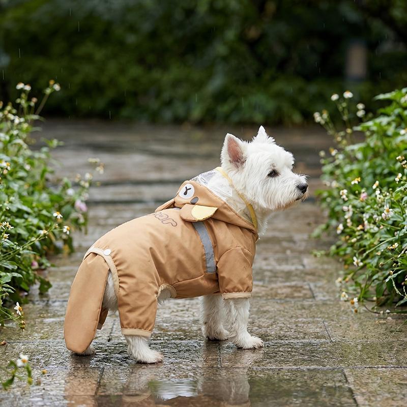 

1Pcs Pet raincoat cartoon raincoat small dog dog clothing rain cape XS