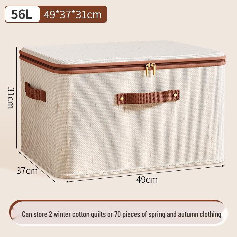 Foldable Clothes Organizer Box with Lid - Large Capacity, Dustproof Storage for Wardrobe or Living Room