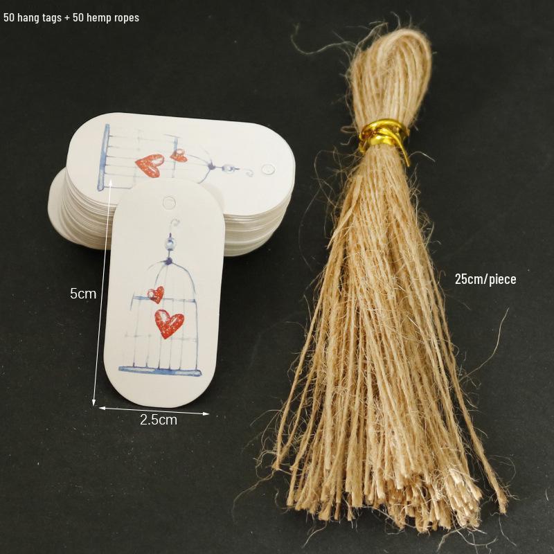 Vintage Valentine's Day Floral Print Hang Tag with String for Party Gifts and Baking Decorations