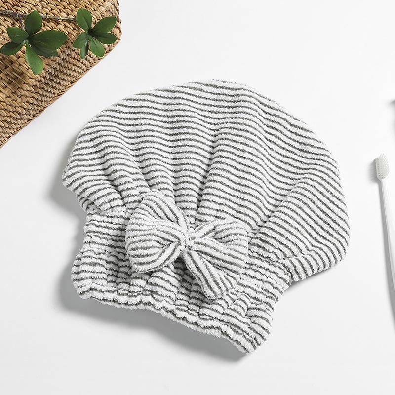 

Бамбуковая шапочка для сухих волос с бантиком из углеродного волокна Абсорбирующая шапочка для душа с бантиком Шапочка для сухих волос 25*21CM