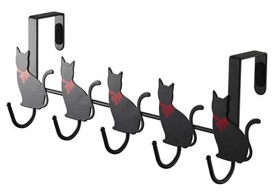 Yamazaki Jitsugyo Door Hanger Cat 5 Rows Horizontal Black 7935