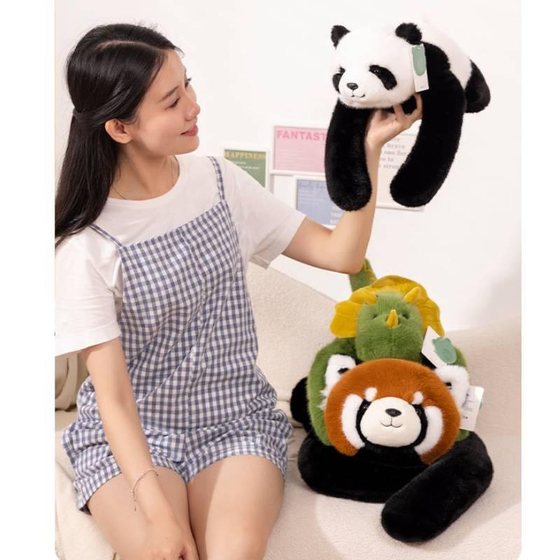 Adorable Plush Panda Raccoon Koala Sloth Doll Ideal For Kids Soft Cuddle Pillow