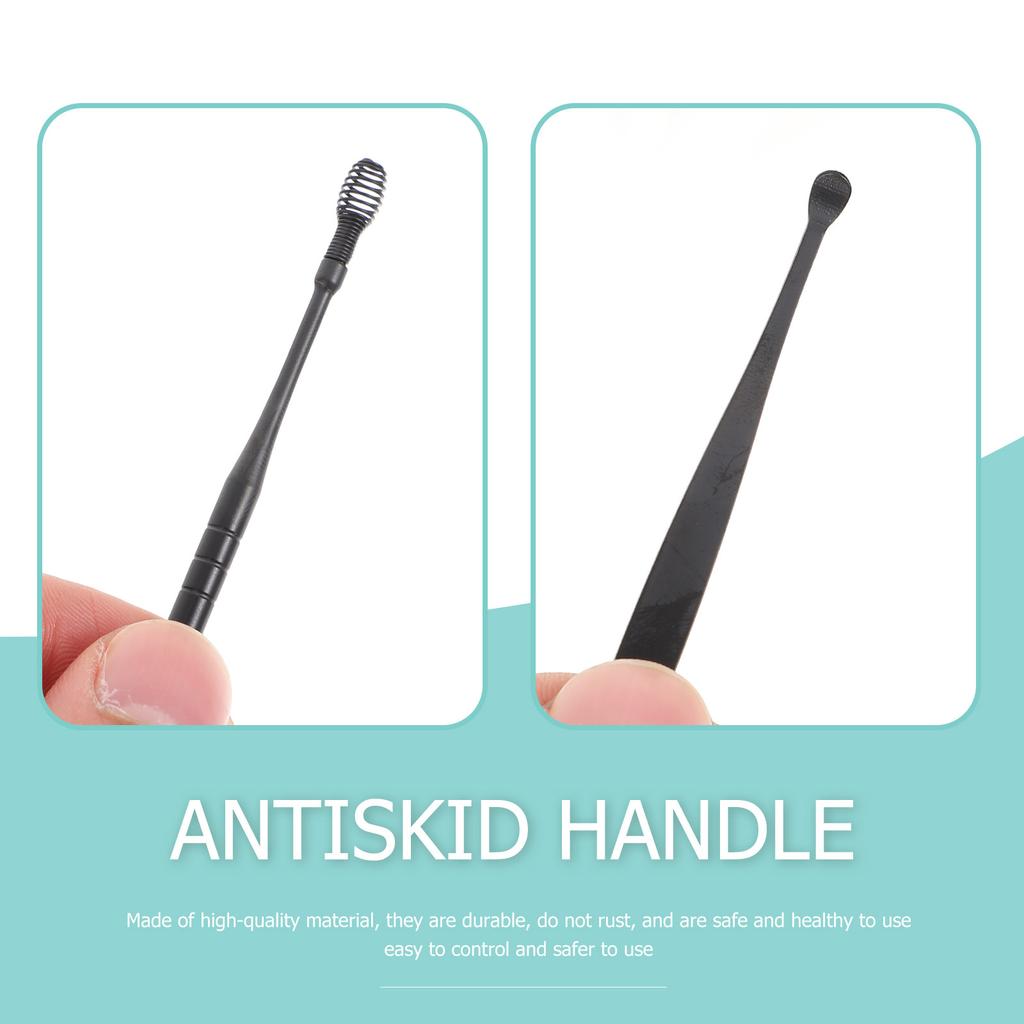 1Set Multipurpose Ear Cleaning Tools Stainless Steel Ear Picks Rustproof Polished Surface Safe Non-Slip Handle for Home Travel