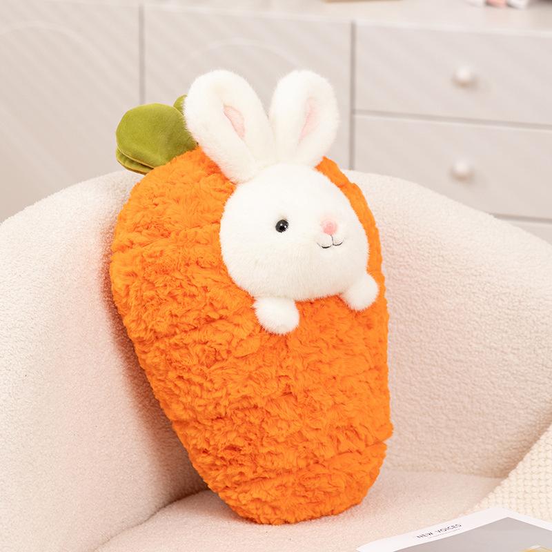 Creative Fruit Animal Carrot Rabbit Throw Pillow Plush Toy Doll Lying Down Bear Doll Girl Doll
