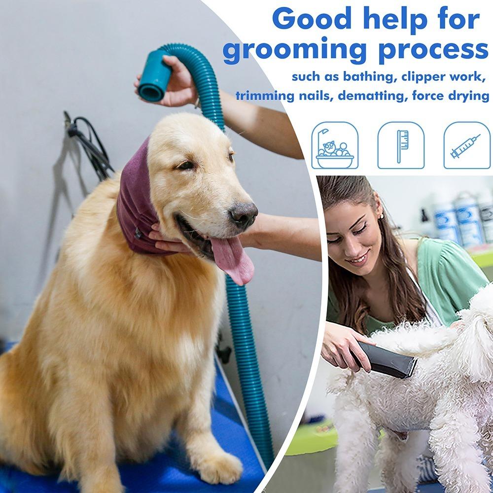 The Original Calming Band for Dogs Cats for Anxiety Relief Noise Canceling for Firework Thunderstorm Pet Grooming & Force drying