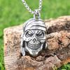 Personalized skull titanium steel pendant pirate bandana shape distressed craft skull pendant trendy necklace ornament