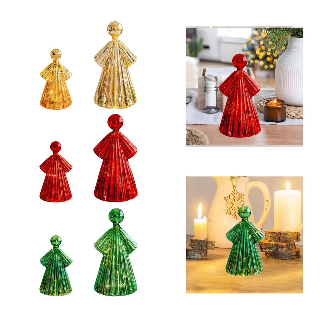 Szklana Dekoracja Anioła Kreatywna Dekoracyjna Świąteczna Podświetlana Figurka Anioła