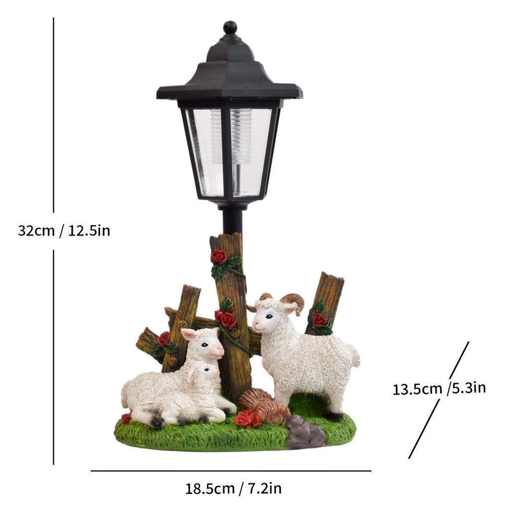 Solar-Powered Puppy Figurine: Outdoor Resin Garden Decoration