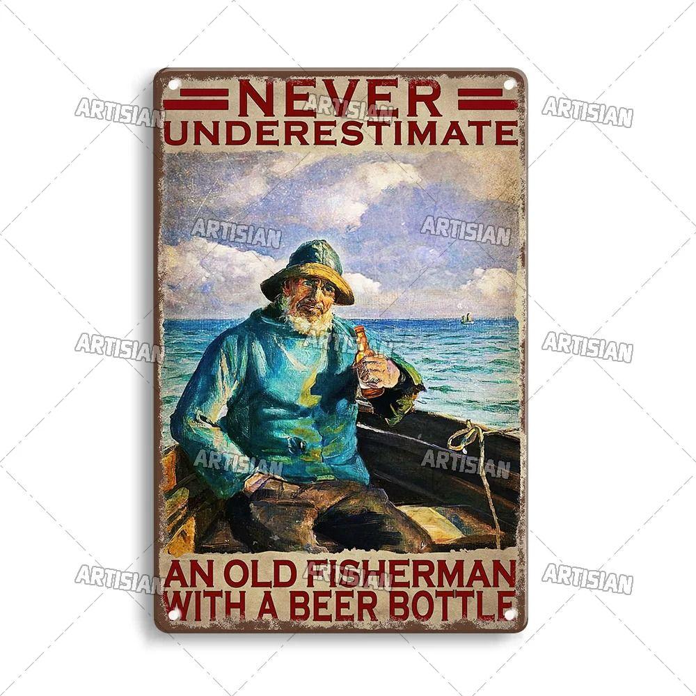 Boy Who Loved Fishing Metal Sign, Gift for Fisherman 20x30cm