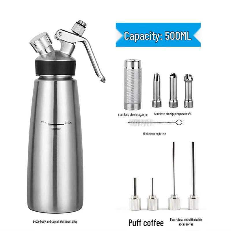 500ml Aluminum Cream Whipper with Double Accessories