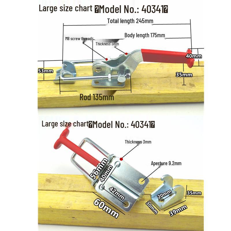 Heavy Duty 304 Stainless Steel Adjustable Snap Latch Lock Clamp Buckle