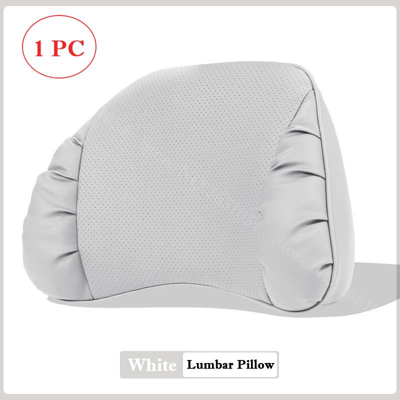 For Mercedes-Benz BMW Double Layer Suede&Leather Neck Pillow Memory Foam Headrest Lumbar Support Cushion Car Interior Accessory
