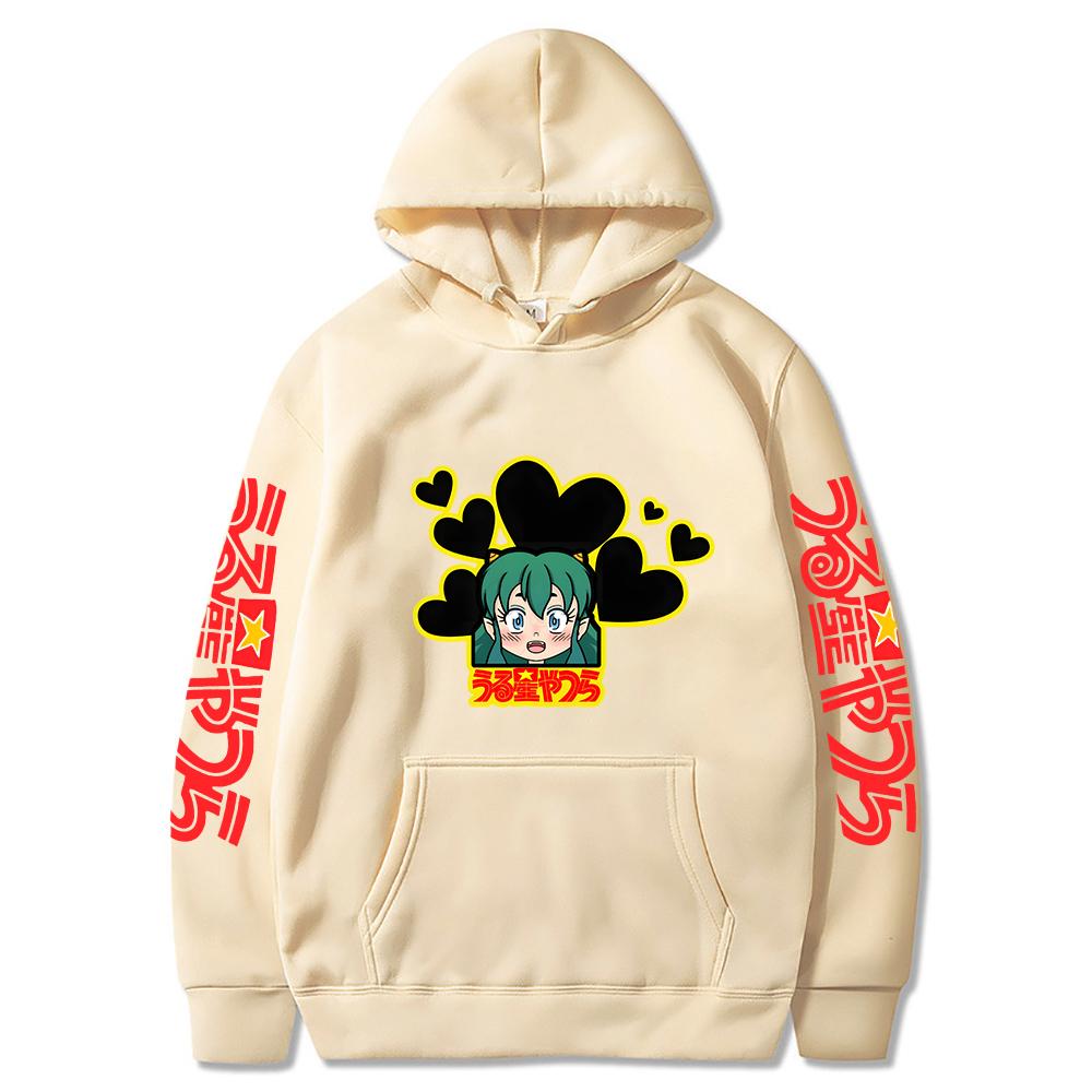 Lum Urusei Yatsura Hoodies Mens Fashion Anime Waifu Senpai Printing Sweatshirts Manga Graphic Clothes Male Casual Long Sleeve Streetwear