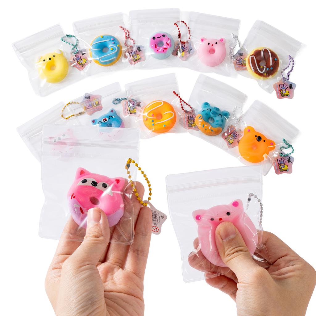 Donut Taba Squishy Bread Food Mochi Squishy Squeeze Stress Relief Toy Sensory Aiti-stress Sticky Squish Keychain Bag Pendant