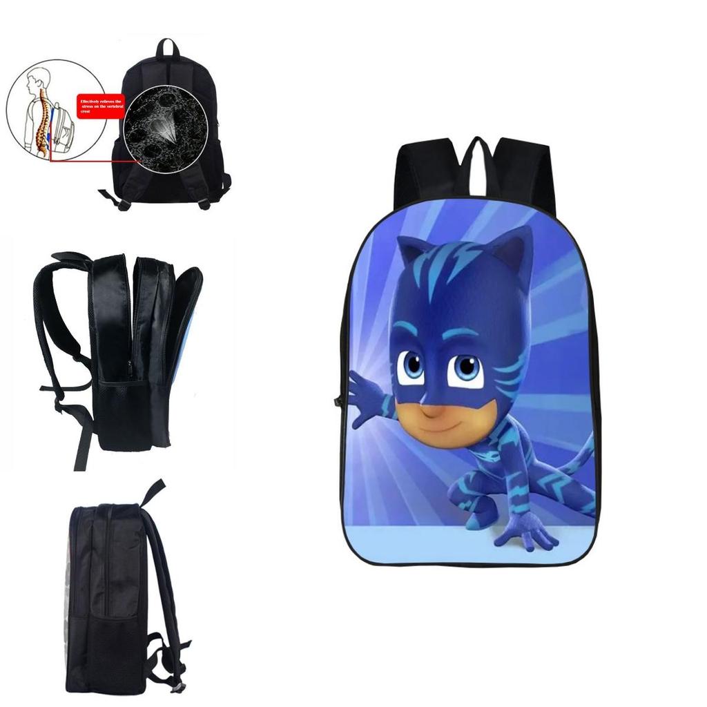 Durable Pj Mask Backpack For Kids With Vibrant 3d Cartoon Design And Adjustable Padded Straps