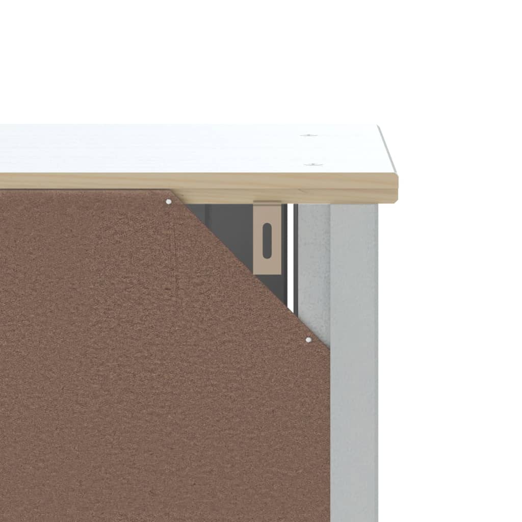 BERG Bathroom Cabinet in White 27.8 x 13.4 x 43.3 in (69.5 x 34 x 110 cm) Solid Pine Wood