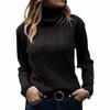 2026 Autumn/Winter Retro High Neck Solid Color Knit Sweater for Women
