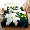 Green Flower Duvet Cover Set Double Bed With Pillowcase Lotus Bedding Set King Size 3pcs 2pcs Single Twin Full 200x200 220x240cm