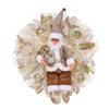 Christmas Wreath Door Hanging Holiday Party Window Decor Red Gold Santa Style
