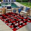 1pc Snowflakes and Christmas Area Rug, Slip-Resistant, Easy-Clean, Stain-Resistant, Perfect for Cozy Living Rooms, Bedrooms, Kitchens, Offic