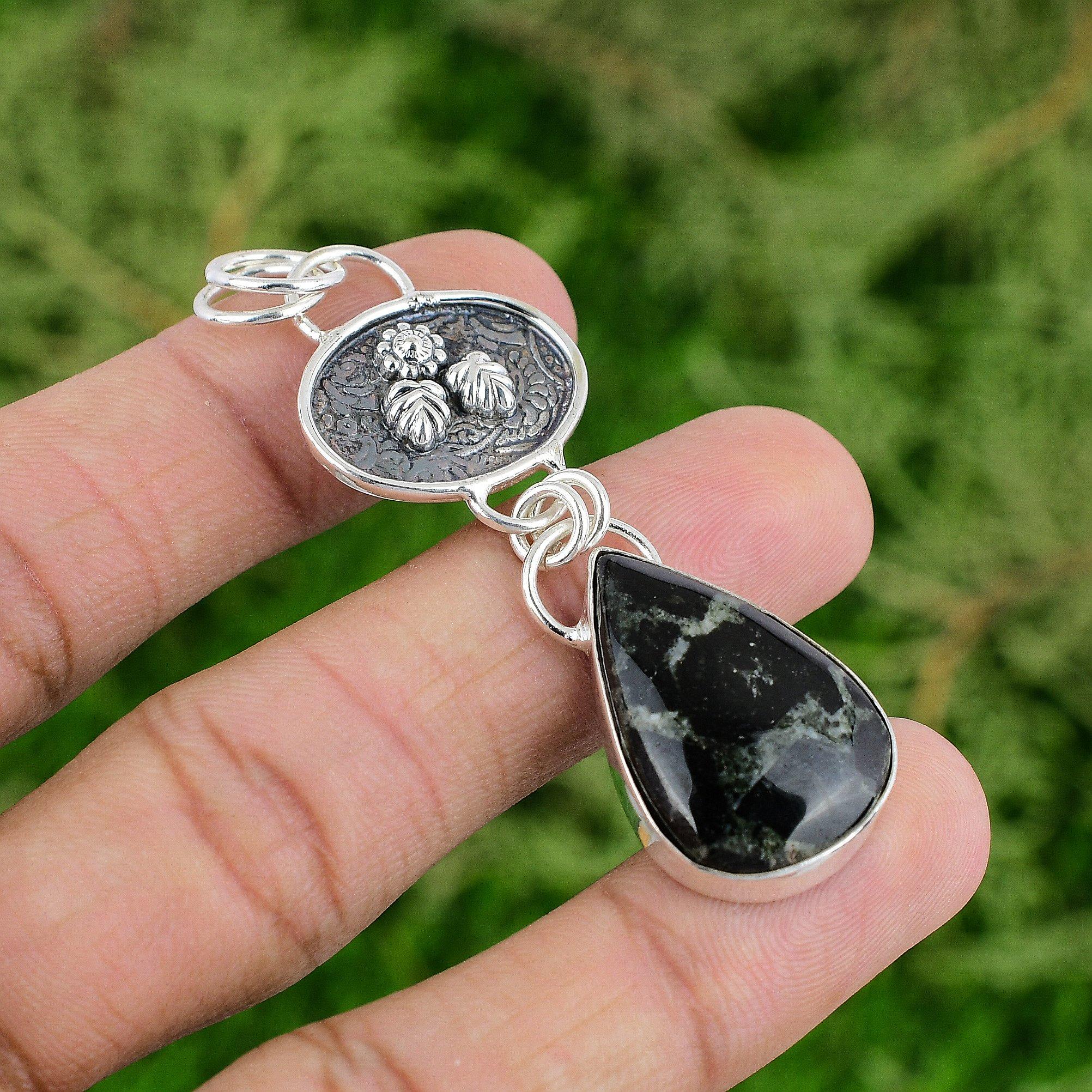 

День Дочери Сделка Стерлинговое Серебро Звезда Галактика Камень Джаспер Бохо Подвеска Ювелирные Изделия