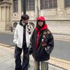 2025 Unisex American Street Style Embroidered Baseball Jacket: Loose, Thickened High Street Outerwear