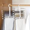 Cabides mágicos para calças 5 em 1, cabides dobráveis de aço inoxidável para calças, cabides para gravatas, organizador de armários para quarto e guarda-roupas