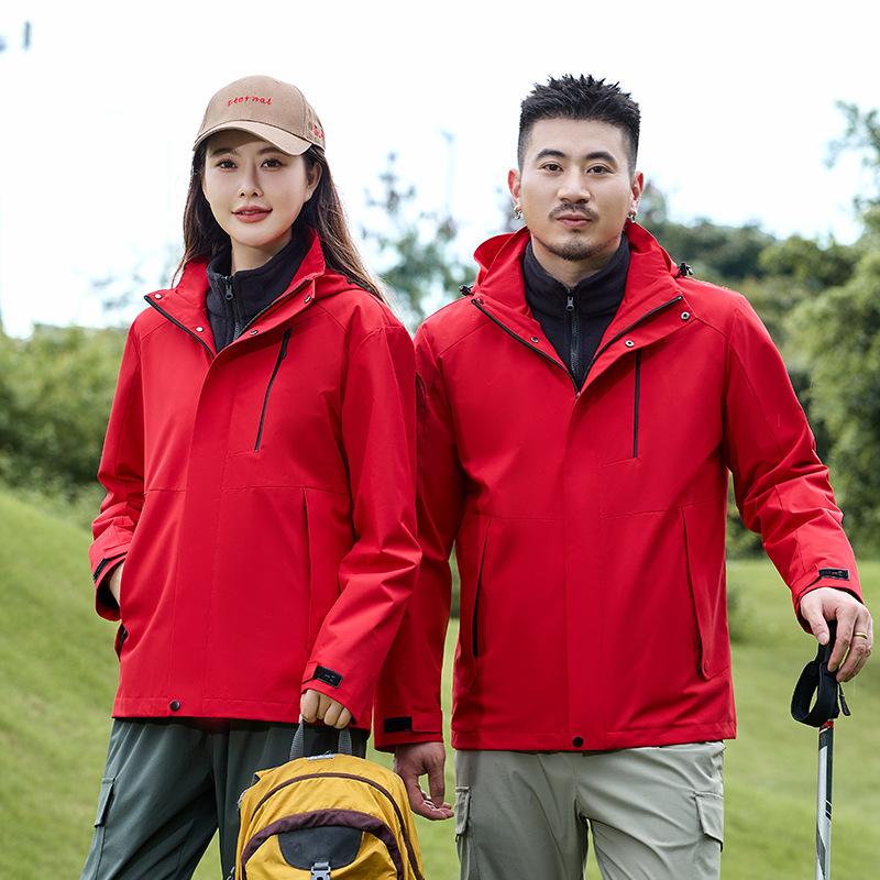 Couple jacket men's and women's three-in-one two-piece set waterproof and breathable hiking warm jacket jacket