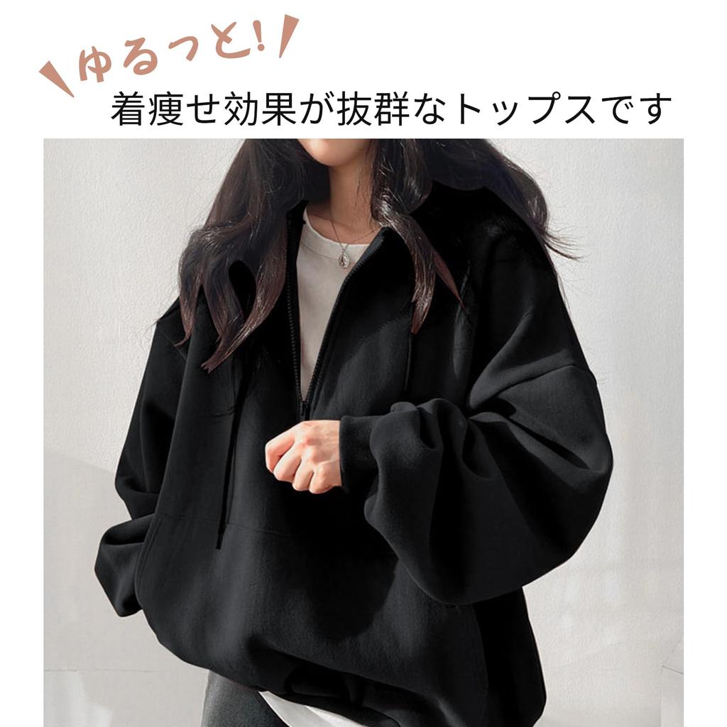LrisIuza Echo Oversized Sweatshirt for and Long Loose Plus Sizes Stylish Crew Cute Korean Perfect for Flattering and Women's Zip-Up Spring, Autumn,