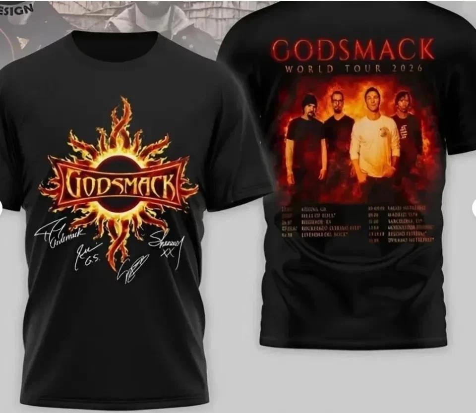 Godsmack World Tour 2026 Tshirt Trendy Unisex Graphic Tee Shirt S5xl
